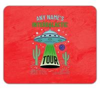 Shopagift Personalised Intergalactic Tour Space UFO Alien Mouse Mat Pad 24cm x 19cm