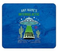 Shopagift Personalised Intergalactic Tour Space UFO Alien Mouse Mat Pad 24cm x 19cm