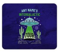 Shopagift Personalised Intergalactic Tour Space UFO Alien Mouse Mat Pad 24cm x 19cm