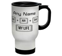 Shopagift Personalised IT Technician CTRL ALT DEL Travel Mug Stainless Steel 14oz Cup