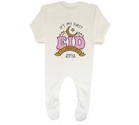 Shopagift Personalised It's My First Eid Baby Grow Romper Suit Muslim Islam Pink Moon Star Boys Girls