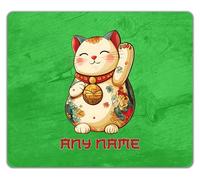 Shopagift Personalised Japanese Lucky Cat Maneki Neko Mouse Mat Pad 24cm x 19cm