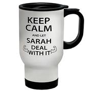 Shopagift Personalised Keep Calm and Let Name Deal with It Travel Mug Cup