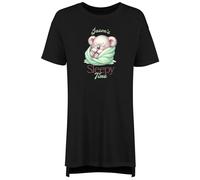 Shopagift Personalised Koala Sleepy Time Sleeping Nap Women's Nightie Night Shirt Black
