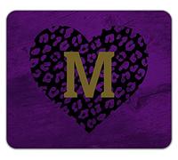 Shopagift Personalised Leopard Print - Black Heart And Gold Text Mouse Mat Pad 24cm x 19cm