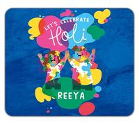 Shopagift Personalised Let's Celebrate Holi Colour Festival Mouse Mat Pad 24cm x 19cm