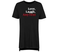 Shopagift Personalised Live Laugh Women's Nightie Any Custom Text Night Shirt Black