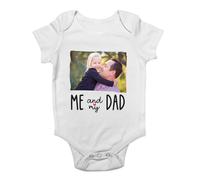 Shopagift Personalised Me and My Dad Baby Grow Vest Any Photo Image Heart Bodysuit Boys Girls