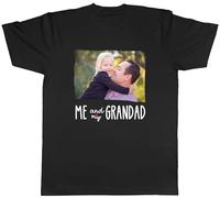 Shopagift Personalised Me and My Grandad Mens T-Shirt Any Photo Image Heart Tee Black