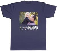 Shopagift Personalised Me and My Grandad Mens T-Shirt Any Photo Image Heart Tee Navy Blue