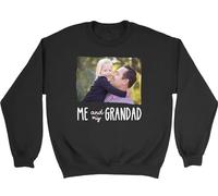 Shopagift Personalised Me and My Grandad Sweatshirt Any Photo Image Heart Unisex Jumper Black