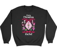 Shopagift Personalised Merry Christmas Nutcracker Bow Xmas Kids Sweatshirt Jumper Boys Girls Black
