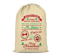 Shopagift Personalised Merry Mail for Cats Dogs Pet Name Christmas Sack Decoration Xmas Gift Bag for Presents X-Large 70cm x 50cm