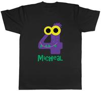 Shopagift Personalised Monster Four 4 Mens T-Shirt Number Day Maths Tee Black