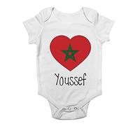 Shopagift Personalised Morocco Football Nation Flag Baby Grow Vest Bodysuit White