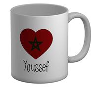 Shopagift Personalised Morocco Football Nation Flag White 11oz Large Mug Cup