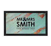 Shopagift Personalised Mr & Mrs Bar Runner Mat Wedding for Garden Home Man Cave Pub Tiki Beer Bar