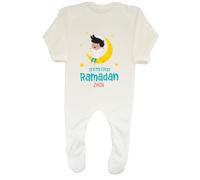 Shopagift Personalised My First Ramadan Baby Grow Romper Suit Muslim Boy Moon Stars Boys Girls White