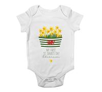 Shopagift Personalised My First St David's Day Baby Grow Vest Basket of Daffodils Welsh Bodysuit Boys Girls