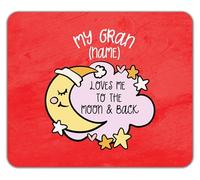 Shopagift Personalised My Gran Loves me to the Moon Pink Mouse Mat Pad 24cm x 19cm