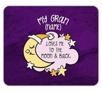 Shopagift Personalised My Gran Loves me to the Moon Pink Mouse Mat Pad 24cm x 19cm