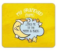 Shopagift Personalised My Grandad Loves me to the Moon Blue Mouse Mat Pad 24cm x 19cm