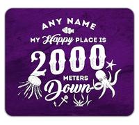 Shopagift Personalised My Happy Place is 2000m Down Funny Mouse Mat Pad 24cm x 19cm