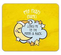Shopagift Personalised My Nan Loves me to the Moon Blue Mouse Mat Pad 24cm x 19cm