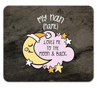 Shopagift Personalised My Nan Loves me to the Moon Pink Mouse Mat Pad 24cm x 19cm