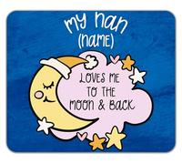 Shopagift Personalised My Nan Loves me to the Moon Pink Mouse Mat Pad 24cm x 19cm