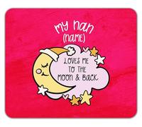Shopagift Personalised My Nan Loves me to the Moon Pink Mouse Mat Pad 24cm x 19cm