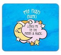 Shopagift Personalised My Nan Loves me to the Moon Pink Mouse Mat Pad 24cm x 19cm