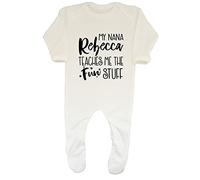 Shopagift Personalised My Nana Teaches Me The Fun Stuff Baby Romper White