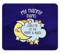 Shopagift Personalised My Nanny Loves me to the Moon Blue Mouse Mat Pad 24cm x 19cm