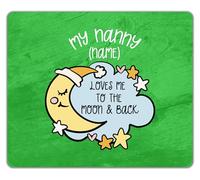 Shopagift Personalised My Nanny Loves me to the Moon Blue Mouse Mat Pad 24cm x 19cm