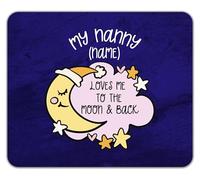 Shopagift Personalised My Nanny Loves me to the Moon Pink Mouse Mat Pad 24cm x 19cm