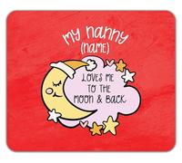 Shopagift Personalised My Nanny Loves me to the Moon Pink Mouse Mat Pad 24cm x 19cm
