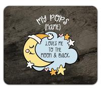 Shopagift Personalised My Pops Loves me to the Moon Blue Mouse Mat Pad 24cm x 19cm