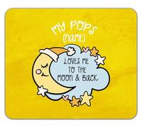 Shopagift Personalised My Pops Loves me to the Moon Blue Mouse Mat Pad 24cm x 19cm