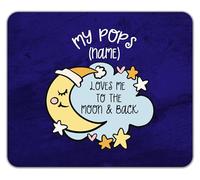 Shopagift Personalised My Pops Loves me to the Moon Blue Mouse Mat Pad 24cm x 19cm