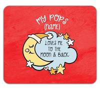 Shopagift Personalised My Pops Loves me to the Moon Blue Mouse Mat Pad 24cm x 19cm