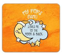 Shopagift Personalised My Pops Loves me to the Moon Blue Mouse Mat Pad 24cm x 19cm