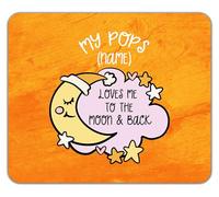 Shopagift Personalised My Pops Loves me to the Moon Pink Mouse Mat Pad 24cm x 19cm