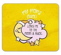 Shopagift Personalised My Pops Loves me to the Moon Pink Mouse Mat Pad 24cm x 19cm