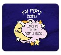 Shopagift Personalised My Pops Loves me to the Moon Pink Mouse Mat Pad 24cm x 19cm