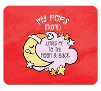 Shopagift Personalised My Pops Loves me to the Moon Pink Mouse Mat Pad 24cm x 19cm