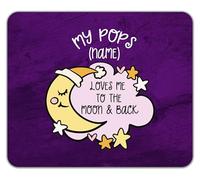 Shopagift Personalised My Pops Loves me to the Moon Pink Mouse Mat Pad 24cm x 19cm