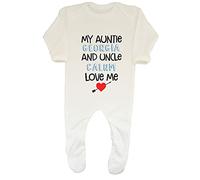 Shopagift Personalised My Uncle and Auntie Loves Me Baby Grow Romper Suit White