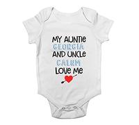 Shopagift Personalised My Uncle and Auntie Loves Me Baby Grow Vest Bodysuit White