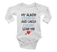 Shopagift Personalised My Uncle And Auntie Loves Me Long Sleeve Baby Grow Vest Bodysuit